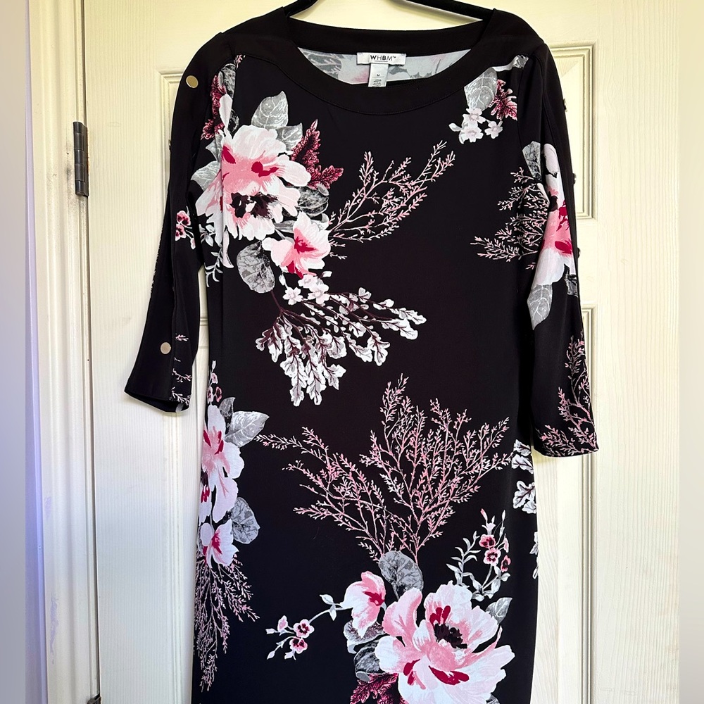 White House Black Market black and pink floral dress